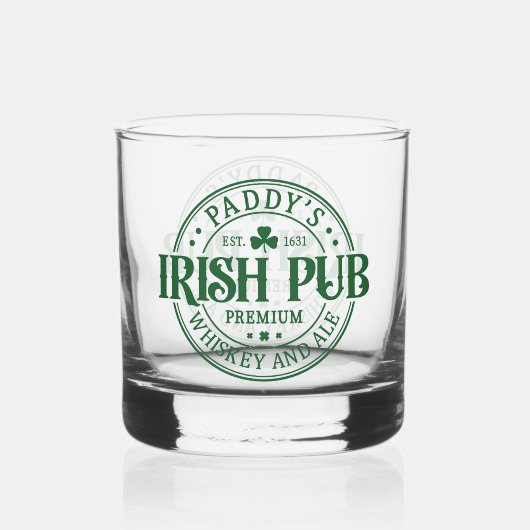 Klassisches St Patrick's Day Paddy's Irish Pub Whiskyglas (Rückseite)