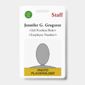 Klassisches "Staff"-Abzeichen Ausweis (Back)