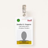 Klassisches "Staff"-Abzeichen Ausweis (Rückseite mit Klammer)