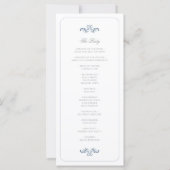 Klassisches Staubblaues Hochzeitsprogramm (Rückseite)