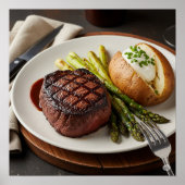 Klassisches Steakhouse Dinner Design Poster (Vorne)