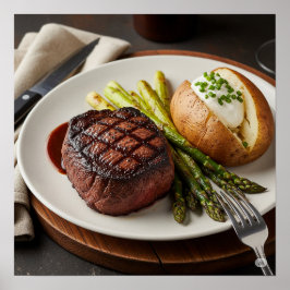 Klassisches Steakhouse Dinner Design Poster