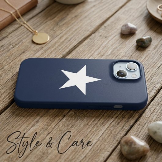 Klassisches Sternmotiv Navy Blau iPhone 15 Hülle