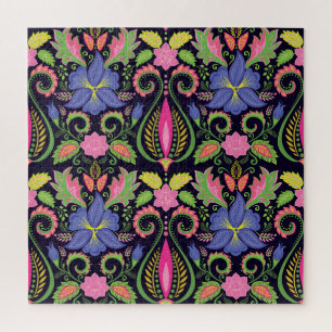 Klassisches Stiefmütterchen: Vintage-Blumen-Wallpa Puzzle
