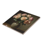 Klassisches Stillleben mit Blush-Rosenstrauß Fliese (Seite)