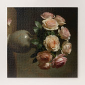 Klassisches Stillleben mit Blush-Rosenstrauß Puzzle (Horizontal)
