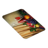 Klassisches Stillleben mit Wein- und Obstmalerei Magnet (Rechte Seite)