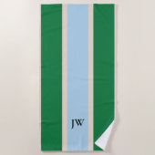 Klassisches Strandtuch mit Rennstreifen-Monogramm (Vorderseite)