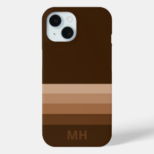 Klassisches Streifen-Monogramm iPhone 15 Hülle