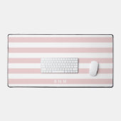 Klassisches Streifenmuster in Rosa auf Weiß Schreibtischunterlage (Tastatur & Maus)