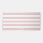 Klassisches Streifenmuster in Rosa auf Weiß Schreibtischunterlage (Vorderseite)