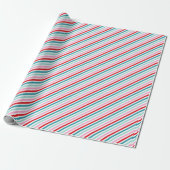 Klassisches Stripes Muster Weihnachtswrapping Pape Geschenkpapier (Ungerollt)