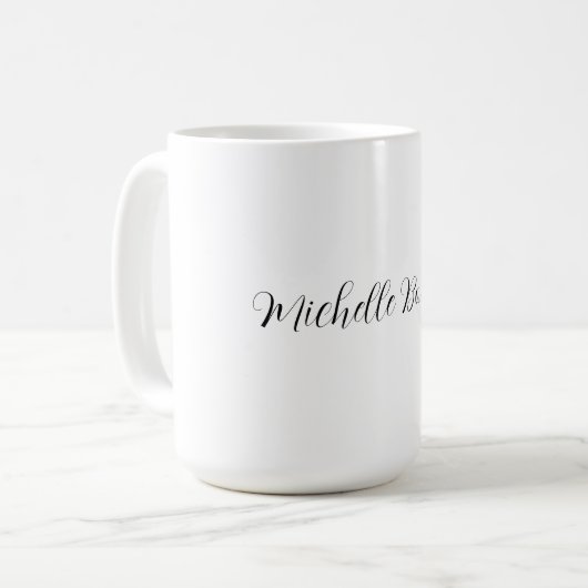 Klassisches stylisches Skript Fügen Sie Ihren Name Kaffeetasse (Vorderseite Links)