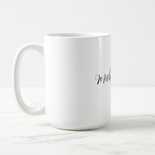 Klassisches stylisches Skript Fügen Sie Ihren Name Kaffeetasse (Links)