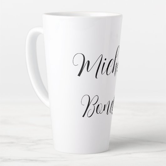 Klassisches stylisches Skript Fügen Sie Ihren Name Milchtasse (Linke Ecke)