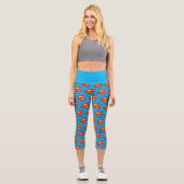 Klassisches Supergirl-Logo mit blauer Kontur Capri Leggings (Vorderseite)