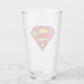 Klassisches Supergirl-Logo mit blauer Kontur Glas (Rückseite)