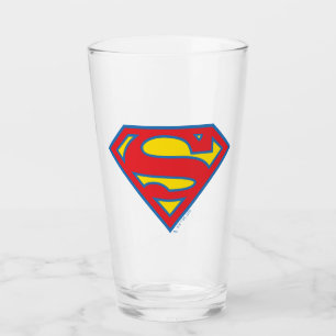 Klassisches Supergirl-Logo mit blauer Kontur Glas