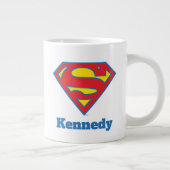 Klassisches Supergirl-Logo mit blauer Kontur Jumbo-Tasse (Rechts)