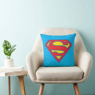 Klassisches Supergirl-Logo mit blauer Kontur Kissen