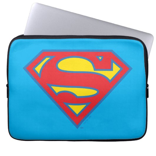 Klassisches Supergirl-Logo mit blauer Kontur Laptopschutzhülle (Vorderseite)