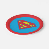 Klassisches Supergirl-Logo mit blauer Kontur Pappteller (Schrägansicht)