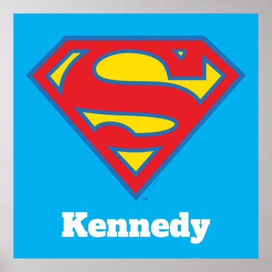 Klassisches Supergirl-Logo mit blauer Kontur Poster (Vorne)