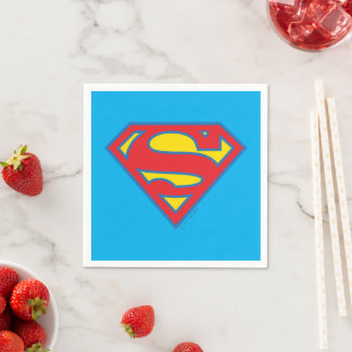 Klassisches Supergirl-Logo mit blauer Kontur Serviette