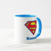 Klassisches Supergirl-Logo mit blauer Kontur Tasse (VorderseiteRechts)