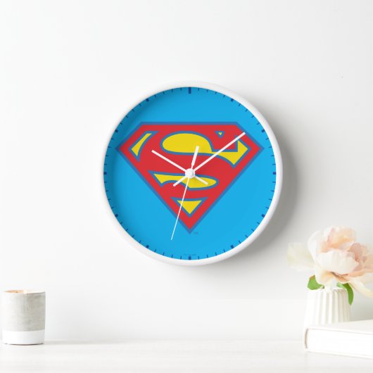 Klassisches Supergirl-Logo mit blauer Kontur Uhr (Zuhause)