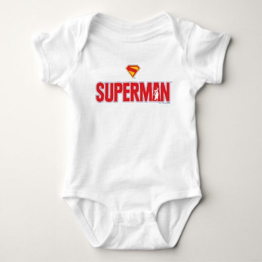 Klassisches Superman Bold-Logo Baby Strampler (Vorderseite)