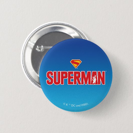 Klassisches Superman Bold-Logo Button (Vorne & Hinten)