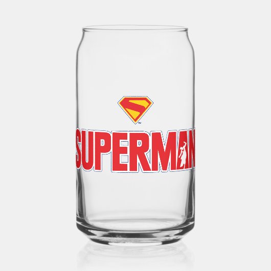 Klassisches Superman Bold-Logo Dosenglas (Vorderseite)
