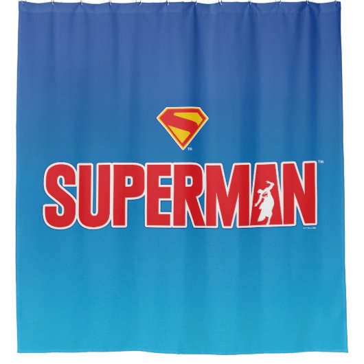 Klassisches Superman Bold-Logo Duschvorhang (Vorderseite)