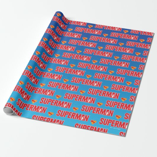 Klassisches Superman Bold-Logo Geschenkpapier (Ungerollt)
