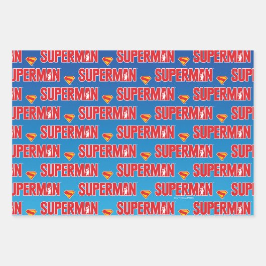 Klassisches Superman Bold-Logo Geschenkpapier Set (Vorderseite 2)