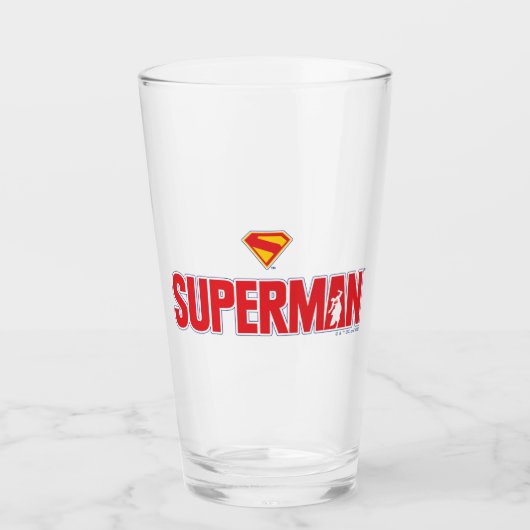 Klassisches Superman Bold-Logo Glas (Vorderseite)