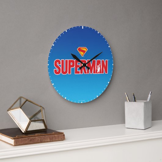 Klassisches Superman Bold-Logo Große Wanduhr (Büro)