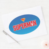 Klassisches Superman Bold-Logo Ovaler Aufkleber (Umschlag)