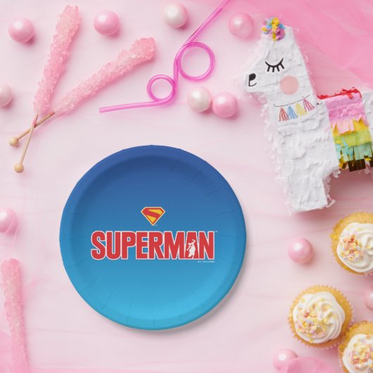 Klassisches Superman Bold-Logo Pappteller (Party)