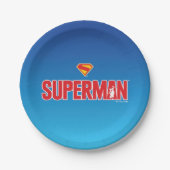 Klassisches Superman Bold-Logo Pappteller (Vorderseite)