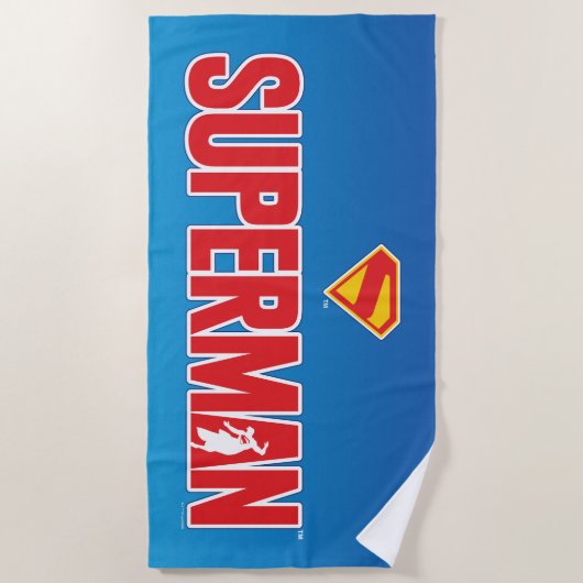 Klassisches Superman Bold-Logo Strandtuch (Vorderseite)