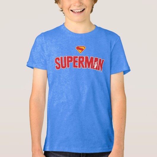 Klassisches Superman Bold-Logo Tri-Blend Shirt (Vorderseite)