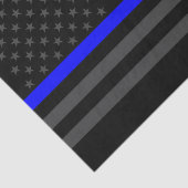 Klassisches Symbol der American Flag Thin Blue Lin Seidenpapier (Ausschnitt)