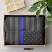 Klassisches Symbol der American Flag Thin Blue Lin Seidenpapier (Geschenk)