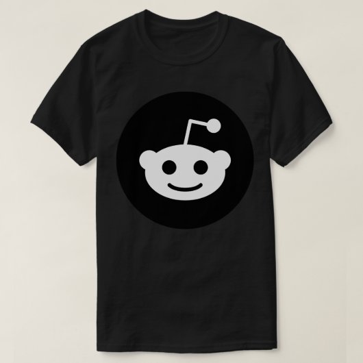 Klassisches T-Shirt für das Schwarze Reddit-Logo (Design vorne)