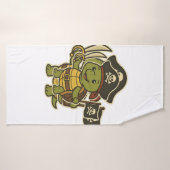 Klassisches T-Shirt mit niedlicher Piratenschildkr Badehandtuch (Badehandtuch)