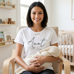 Klassisches Tante-EST-Jahr einfaches Familienscrip T-Shirt