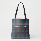 Klassisches Tartan-Karomuster personalisiert Tasche (Vorderseite)