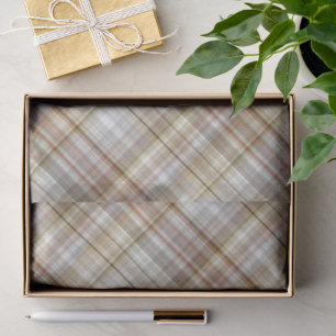 Klassisches Taupe Beige Braun Grau Weiß Gingham Seidenpapier